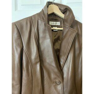 Preston and York Brown‎ Lambskin Leather Jacket Size M Coat